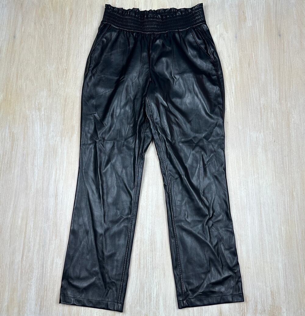 Joie Faux Leather High Rise Stretch Straight Leg Edgy Y2K Grunge Pants Small